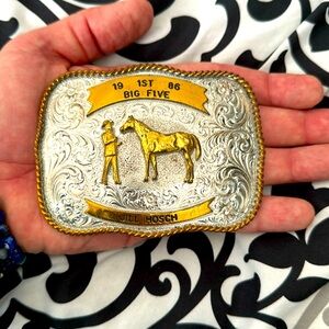 1986 Montana Silversmiths 1st place belt buckle in Big Five for Jill Hosch